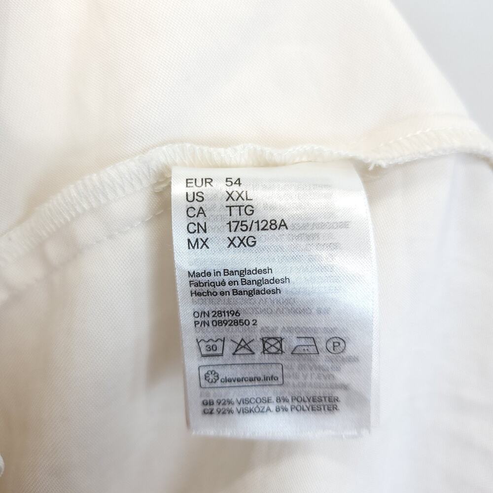 H & M Shift Shirt Dress Collared Button Up Women XXL Off White Minimalist Causal - Picture 12 of 12
